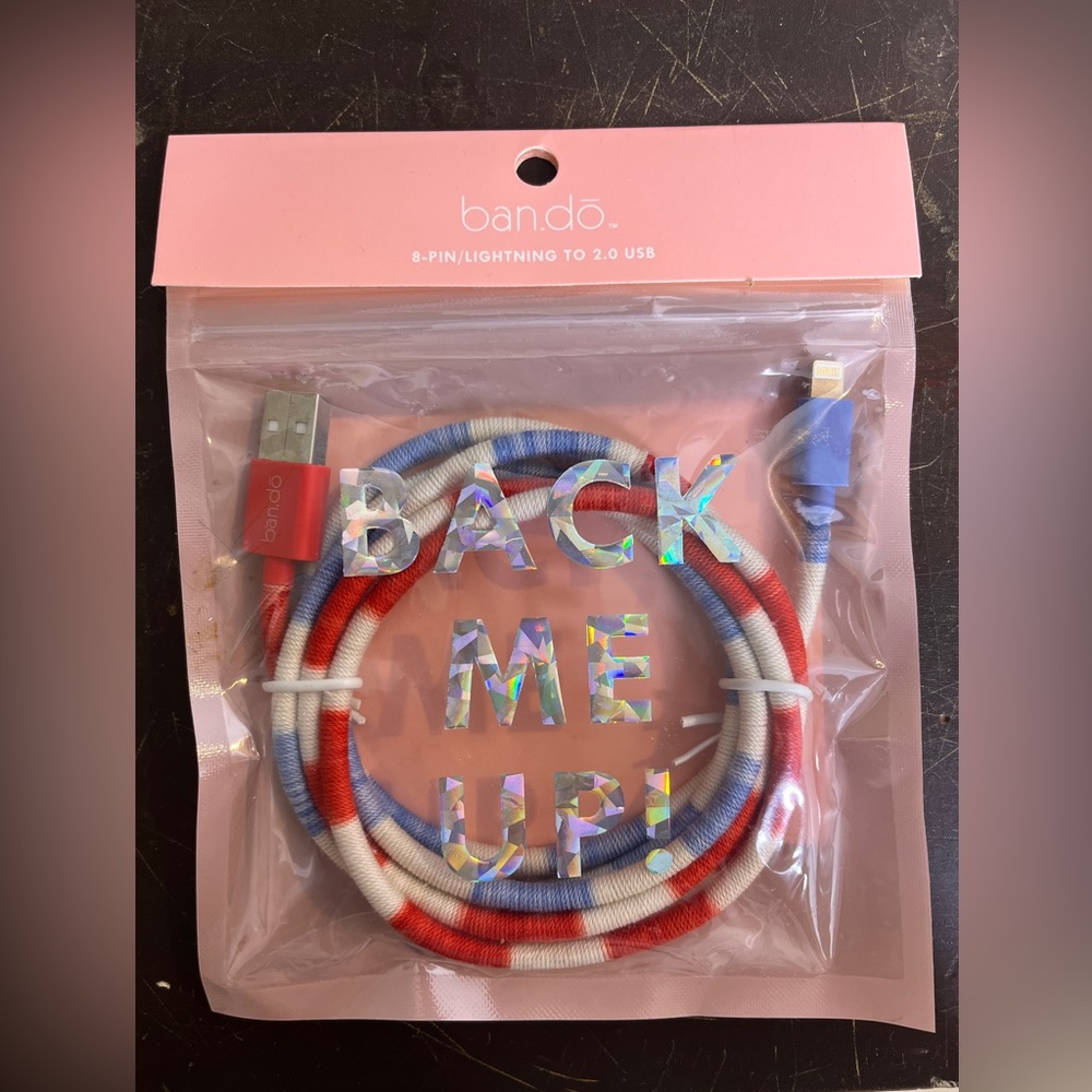 ban.dō ✨new✨ red white and blue striped iphone charger